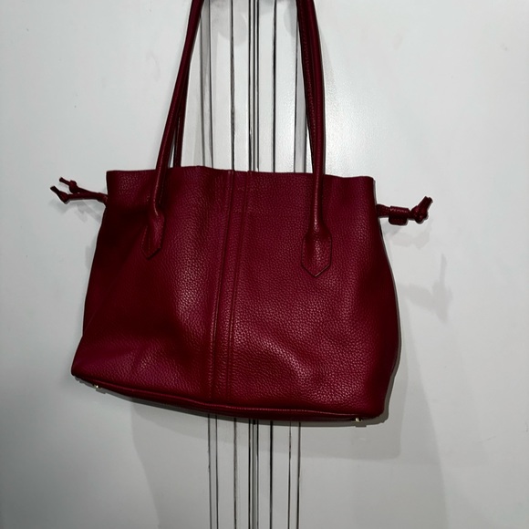 Beautiful BARR+BARR NY pebbled leather red SHOULDER HOBO SATCHEL TOTE HANDBAG - Picture 2 of 10